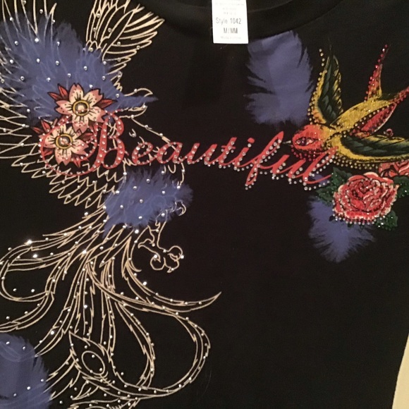 Sparkle Embellished glitter bird Los Angeles M - Picture 5 of 6